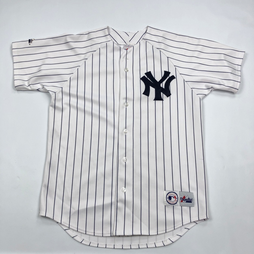 Majestic New York Yankees MLB Pinstripe Jersey Baseball Mens Medium
